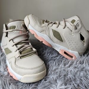 Air Jordan 6 Retro GG Size 4Y Cream Pink Olive Youth Sneakers